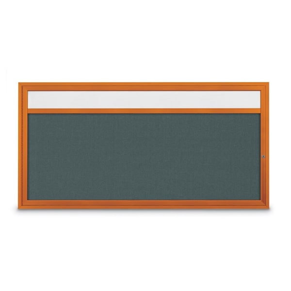 Slim Enclosed Corkboard, 36"x36", Satin Alum Frame/Pearl